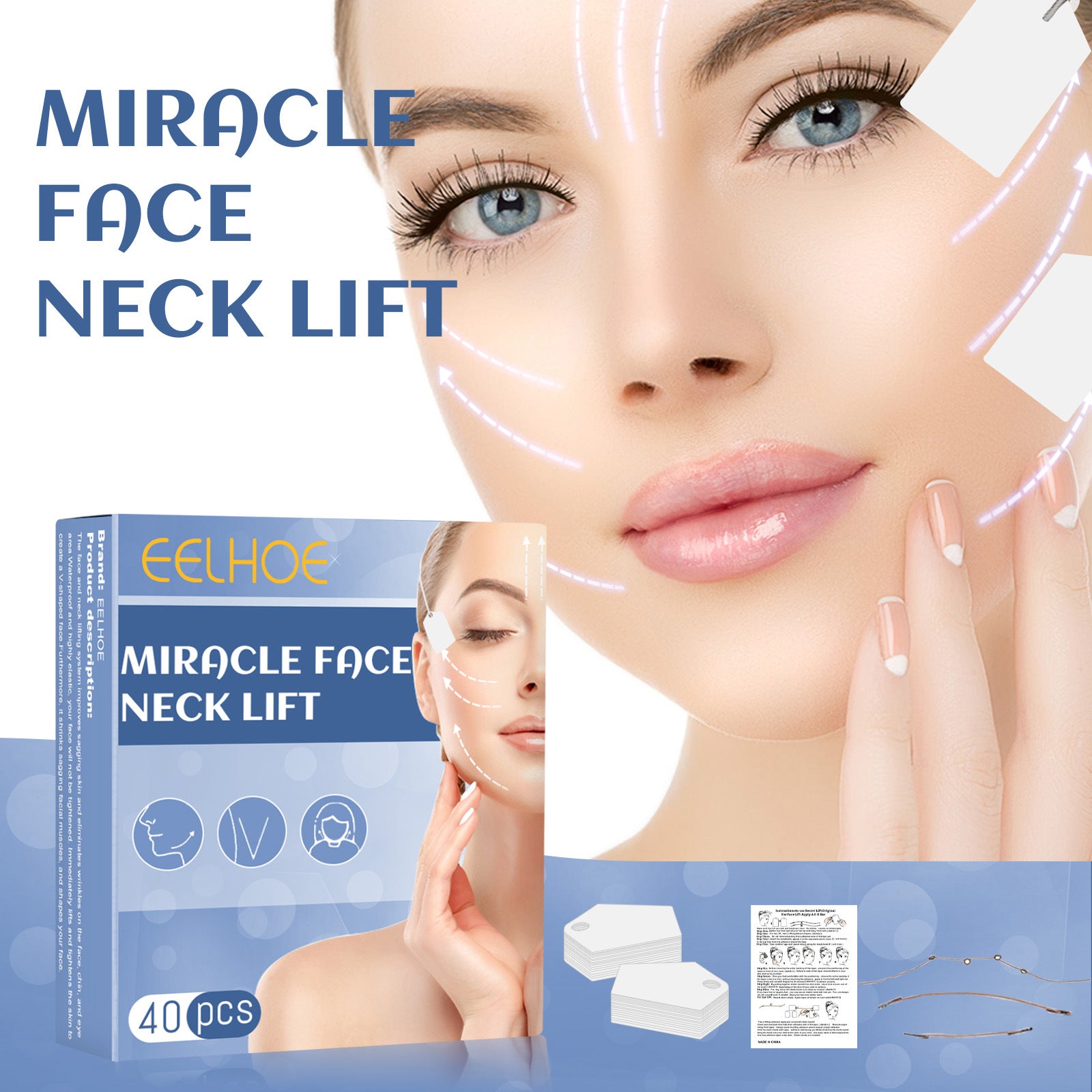 Face Lift Face With V Shaped Plastic Sticker