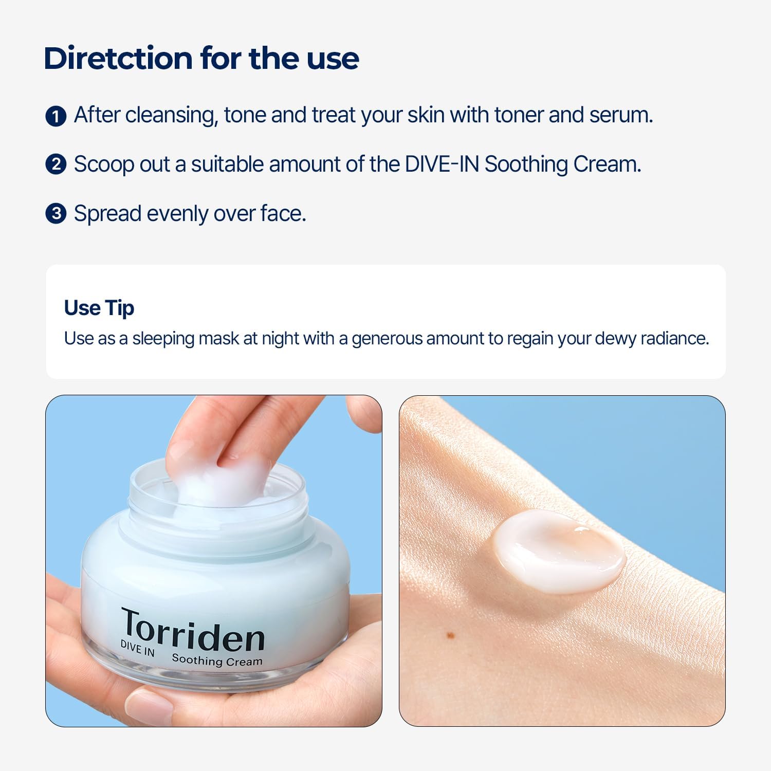 Torriden - DIVE-IN Low Molecular Hyaluronic Acid Soothing Cream - 3.38 fl oz