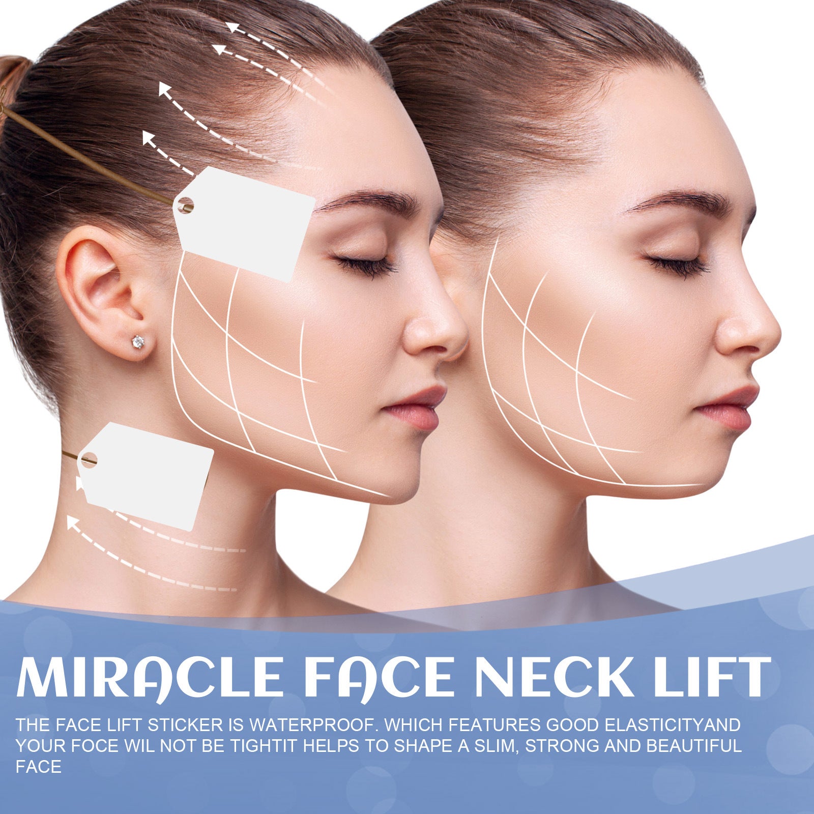 Face Lift Face With V Shaped Plastic Sticker